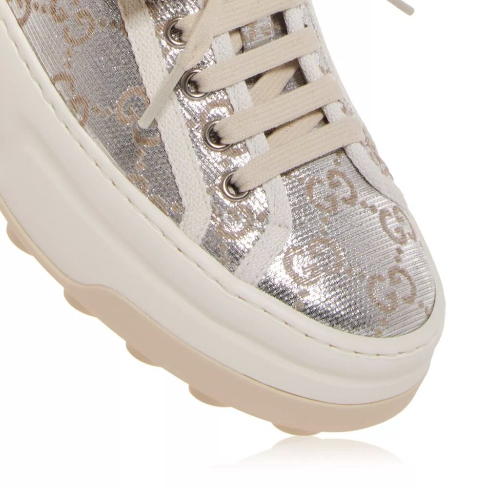NEW GUCCI Tennis GG Canvas Platform Low Top Sneakers EU 39.5 / US 9.5 Authentic - Picture 10 of 12